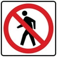 thumbnail image 1 of Vinyl Stickers - BR9-3-No Pedestrians Sign - Safety and Warning Warehouse Signs Stickers - 3.5" x 5" - 10 Pack, 1 of 5