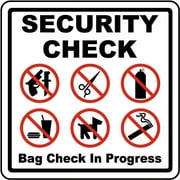 Bag Check Sign