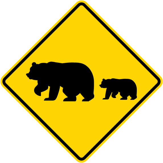 Vinyl Stickers - Bear Crossing (California) - Safety and Warning Warehouse Signs Stickers - 13" x 9" - 3 Pack