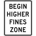 thumbnail image 1 of Vinyl Stickers - Begin Higher/Double Fines - Safety and Warning Warehouse Signs Stickers - 13" x 9" - 6 Pack, 1 of 5