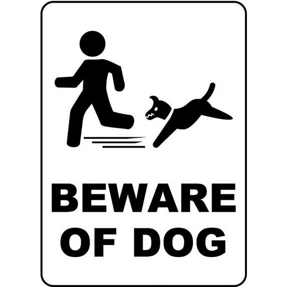 Vinyl Stickers - Beware of Dog Sign 4 - Safety and Warning Warehouse Signs Stickers - 13" x 9" - 6 Pack