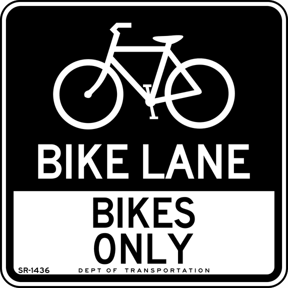 Vinyl Stickers - Bike Lane, Bikes only, New York City - Safety and Warning Warehouse Signs Stickers - 13" x 9" - 6 Pack