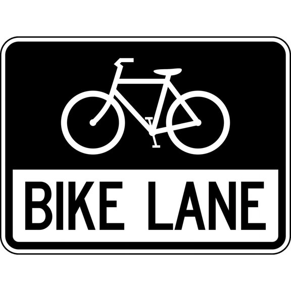 Vinyl Stickers - Bike Lane - Safety and Warning Warehouse Signs Stickers - 10" x 7" - 10 Pack