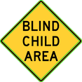 thumbnail image 1 of Vinyl Stickers - Blind Child Area, New York State - Safety and Warning Warehouse Signs Stickers - 18" x 24" - 6 Pack, 1 of 5