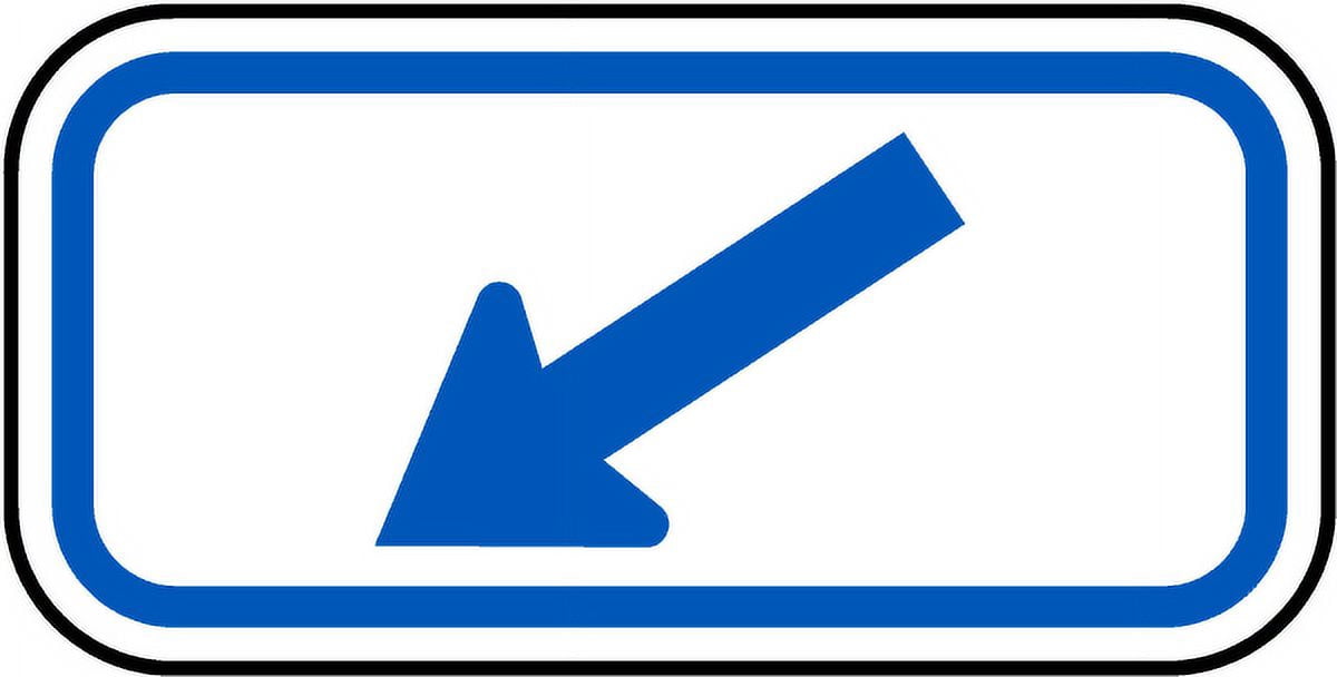 Vinyl Stickers - Blue Diagonal Left Arrow Sign J2 - Safety and Warning ...