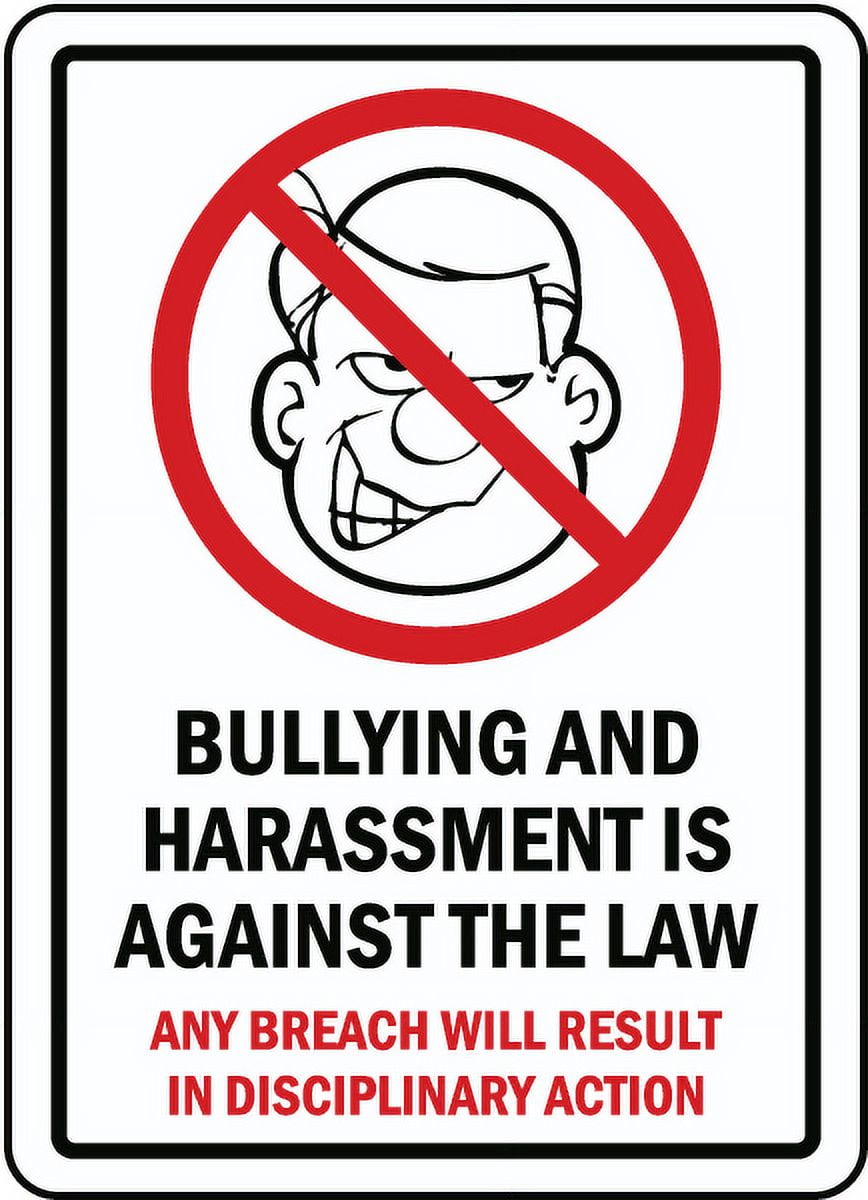 Vinyl Stickers - Bullying is Against The Law Sign - Safety and Warning ...
