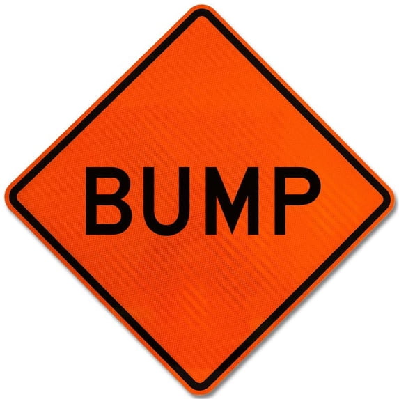 Vinyl Stickers - Bump Sign K1 - Safety and Warning Warehouse Signs Stickers - 3.5" x 5" - 10 Pack