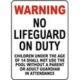 thumbnail image 1 of Vinyl Stickers - California No Lifeguard Sign - Safety and Warning Warehouse Signs Stickers - 13" x 9" - 6 Pack, 1 of 5