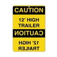 thumbnail image 1 of Vinyl Stickers - Caution - 12' High Trailer Caution - 12' High Trailer - Safety and Warning Warehouse Signs Stickers - 24" x 30" - 3 Pack, 1 of 5