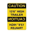 thumbnail image 1 of Vinyl Stickers - Caution - 13'6" High Trailer Caution - Above Text in Mirror - Safety and Warning Warehouse Signs Stickers - 3.5" x 5" - 10 Pack, 1 of 5