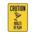 thumbnail image 1 of Vinyl Stickers - Caution - Adults at Play Traffic Sign - Safety and Warning Warehouse Signs Stickers - 10" x 7" - 10 Pack, 1 of 5