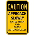 thumbnail image 1 of Vinyl Stickers - Caution Approach Slowly Sign - Safety and Warning Warehouse Signs Stickers - 10" x 7" - 3 Pack, 1 of 5