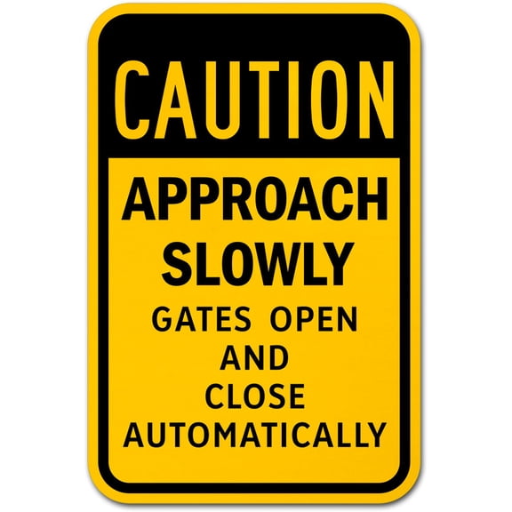 Vinyl Stickers - Caution Approach Slowly Sign - Safety and Warning Warehouse Signs Stickers - 13" x 9" - 6 Pack