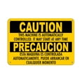 thumbnail image 1 of Vinyl Stickers - Caution - Automatically Controlled Machine Start Any Time - Safety and Warning Warehouse Signs Stickers - 24" x 30" - 3 Pack, 1 of 5