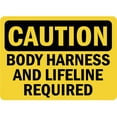 thumbnail image 1 of Vinyl Stickers - Caution - Body Harness and Lifeline Required OSHA - Safety and Warning Warehouse Signs Stickers - 18" x 24" - 10 Pack, 1 of 5