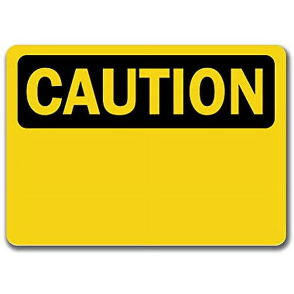 Vinyl Stickers - Caution - Caution -Safety and Warning Warehouse Signs Stickers - 10" x 7" - 3 Pack