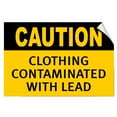 thumbnail image 1 of Vinyl Stickers - Caution - Clothing Contaminated with Lead Hazard - Safety and Warning Warehouse Signs Stickers - 10" x 7" - 10 Pack, 1 of 5