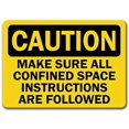 thumbnail image 1 of Vinyl Stickers - Caution - Confined Space Instruction Followed -Safety and Warning Warehouse Signs Stickers - 3.5" x 5" - 10 Pack, 1 of 5