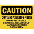 thumbnail image 1 of Vinyl Stickers - Caution - Contains Asbestos Fibers Avoid Creating Dust - Safety and Warning Warehouse Signs Stickers - 18" x 24" - 3 Pack, 1 of 5