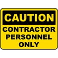 thumbnail image 1 of Vinyl Stickers - Caution Contractor Personnel Only Sign - Safety and Warning Warehouse Signs Stickers - 13" x 9" - 6 Pack, 1 of 5
