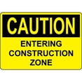 thumbnail image 1 of Vinyl Stickers - Caution - Entering Construction Zone - Safety and Warning Warehouse Signs Stickers - 3.5" x 5" - 10 Pack, 1 of 5