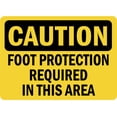 thumbnail image 1 of Vinyl Stickers - Caution - Foot Protection Required OSHA - Safety and Warning Warehouse Signs Stickers - 13" x 9" - 6 Pack, 1 of 5