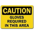 thumbnail image 1 of Vinyl Stickers - Caution - Gloves Required in This Area -Safety and Warning Warehouse Signs Stickers - 18" x 24" - 10 Pack, 1 of 5