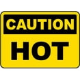 thumbnail image 1 of Vinyl Stickers - Caution Hot Sign - Safety and Warning Warehouse Signs Stickers - 18" x 24" - 10 Pack, 1 of 5
