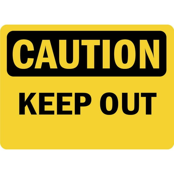 Vinyl Stickers - Caution - Keep Out OSHA - Safety and Warning Warehouse Signs Stickers - 13" x 9" - 6 Pack