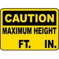 thumbnail image 1 of Vinyl Stickers - Caution Maximum Height Sign - Safety and Warning Warehouse Signs Stickers - 13" x 9" - 3 Pack, 1 of 5