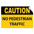 thumbnail image 1 of Vinyl Stickers - Caution - No Pedestrian Traffic Traffic - Safety and Warning Warehouse Signs Stickers - 10" x 7" - 3 Pack, 1 of 5
