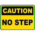 thumbnail image 1 of Vinyl Stickers - Caution No Step Sign - Safety and Warning Warehouse Signs Stickers - 3.5" x 5" - 3 Pack, 1 of 5