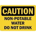 thumbnail image 1 of Vinyl Stickers - Caution - Nonpotable Water Do Not Drink OSHA - Safety and Warning Warehouse Signs Stickers - 18" x 24" - 3 Pack, 1 of 5