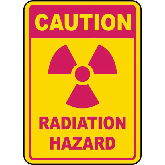 Vinyl Stickers - Caution Radiation Hazard Sign - Safety and Warning Warehouse Signs Stickers - 13" x 9" - 3 Pack