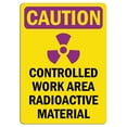 thumbnail image 1 of Vinyl Stickers - Caution Radiation Sign - Controlled Work Area Radioactive - Safety and Warning Warehouse Signs Stickers - 10" x 7" - 10 Pack, 1 of 5
