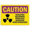thumbnail image 1 of Vinyl Stickers - Caution Radiation Sign - Radiation Equipment Produces with Symbol - Safety and Warning Warehouse Signs Stickers - 18" x 24" - 10 Pack, 1 of 5