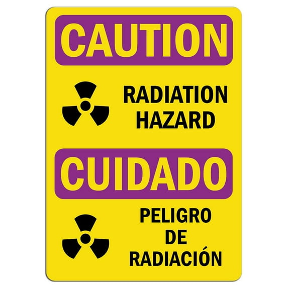 Vinyl Stickers - Caution Radiation Sign - Radiation Hazard - Safety and Warning Warehouse Signs Stickers - 18" x 24" - 3 Pack