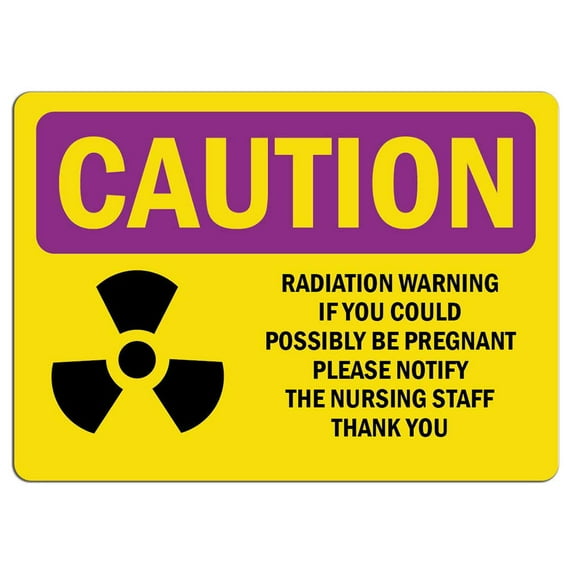 Vinyl Stickers - Caution Radiation Sign - Radiation Warning If You Could with Symbol - Safety and Warning Warehouse Signs Stickers - 10" x 7" - 6 Pack