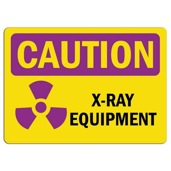 Vinyl Stickers - Caution Radiation Sign - X-Ray Equipment - Safety and Warning Warehouse Signs Stickers - 10" x 7" - 10 Pack
