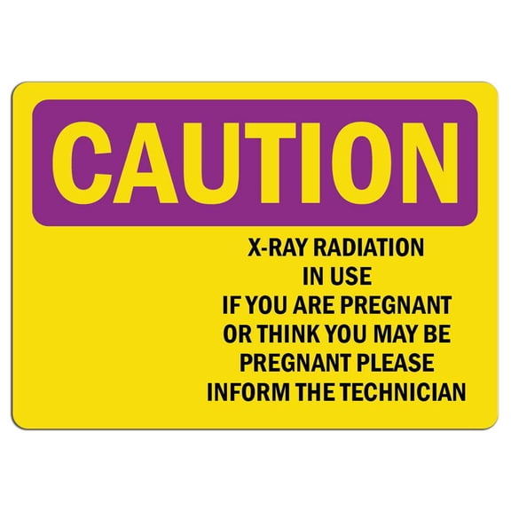 Vinyl Stickers - Caution Radiation Sign - X-Ray Radiation in Use If You with Symbol - Safety and Warning Warehouse Signs Stickers - 13" x 9" - 10 Pack