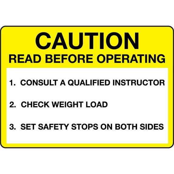 Vinyl Stickers - Caution - Read Before Operating Consult Instructor - Safety and Warning Warehouse Signs Stickers - 3.5" x 5" - 6 Pack