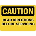 thumbnail image 1 of Vinyl Stickers - Caution - Read Directions Before Servicing OSHA - Safety and Warning Warehouse Signs Stickers - 24" x 30" - 10 Pack, 1 of 5