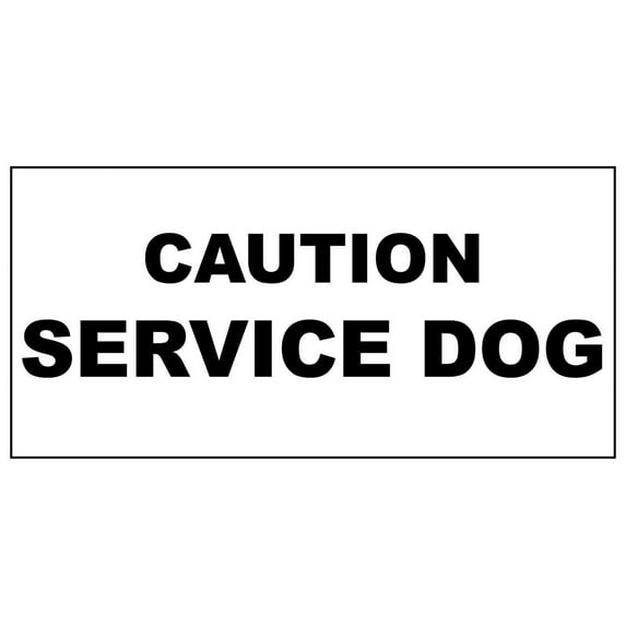 Vinyl Stickers - Caution - Service Dog Black - Safety and Warning Warehouse Signs Stickers - 3.5" x 5" - 6 Pack