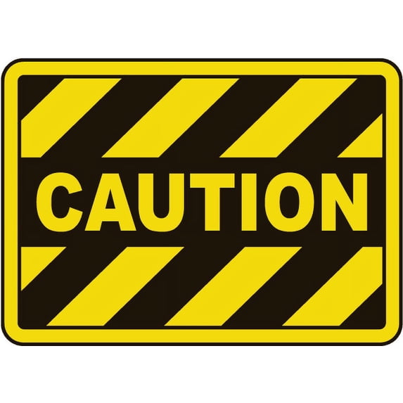 Vinyl Stickers - Caution Sign L9 - Safety and Warning Warehouse Signs Stickers - 13" x 9" - 3 Pack
