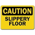 thumbnail image 1 of Vinyl Stickers - Caution - Slippery Floor -Safety and Warning Warehouse Signs Stickers - 10" x 7" - 10 Pack, 1 of 5