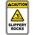 thumbnail image 1 of Vinyl Stickers - Caution Slippery Rocks Sign - Safety and Warning Warehouse Signs Stickers - 24" x 30" - 6 Pack, 1 of 5