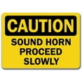 thumbnail image 1 of Vinyl Stickers - Caution - Sound Horn Proceed Slowly -Safety and Warning Warehouse Signs Stickers - 18" x 24" - 10 Pack, 1 of 5