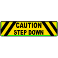 thumbnail image 1 of Vinyl Stickers - Caution Step Down Floor Sign - Safety and Warning Warehouse Signs Stickers - 18" x 24" - 3 Pack, 1 of 5
