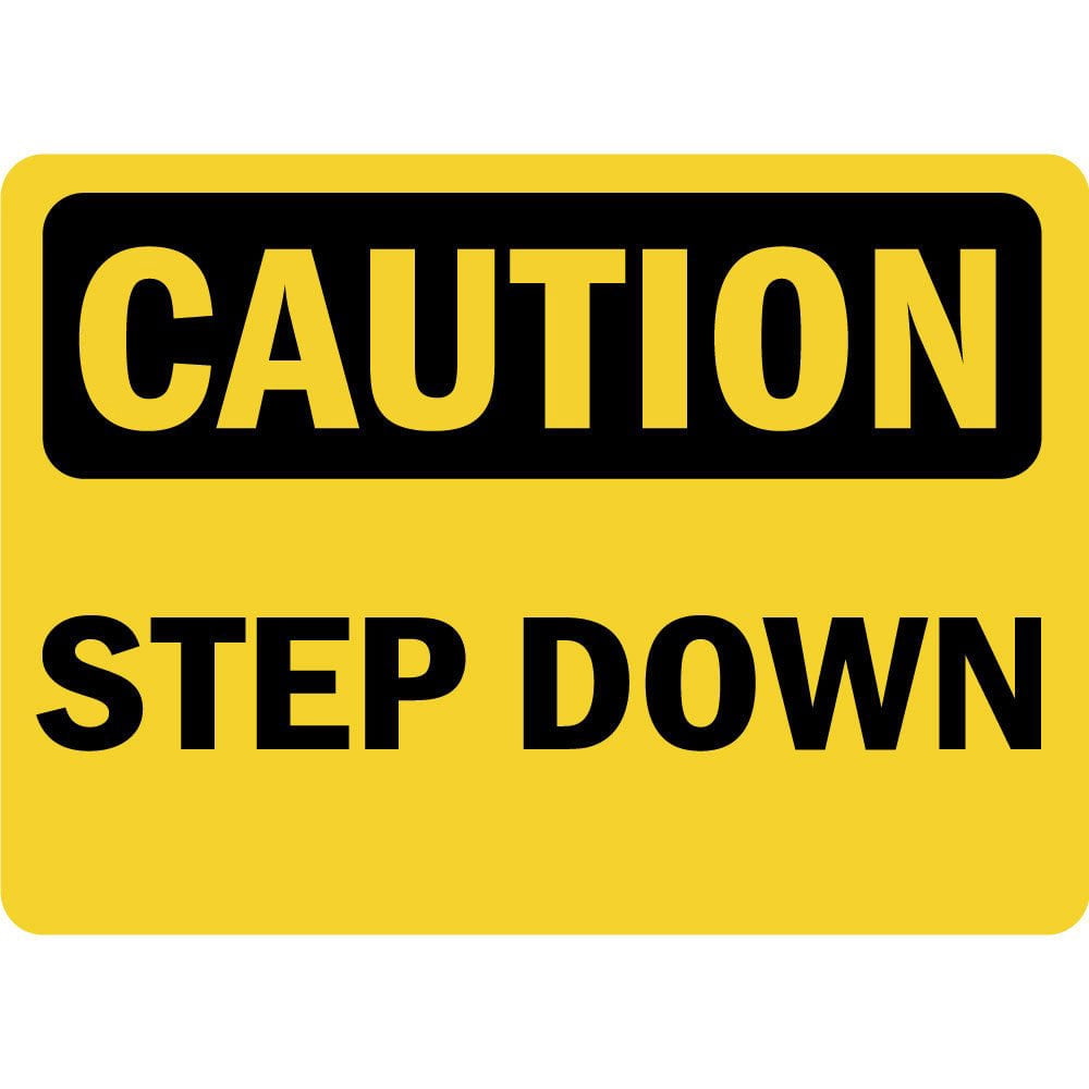 Vinyl Stickers - Caution - Step Down OSHA - Safety and Warning ...