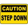 thumbnail image 1 of Vinyl Stickers - Caution Step Down Sign M8 - Safety and Warning Warehouse Signs Stickers - 3.5" x 5" - 3 Pack, 1 of 5